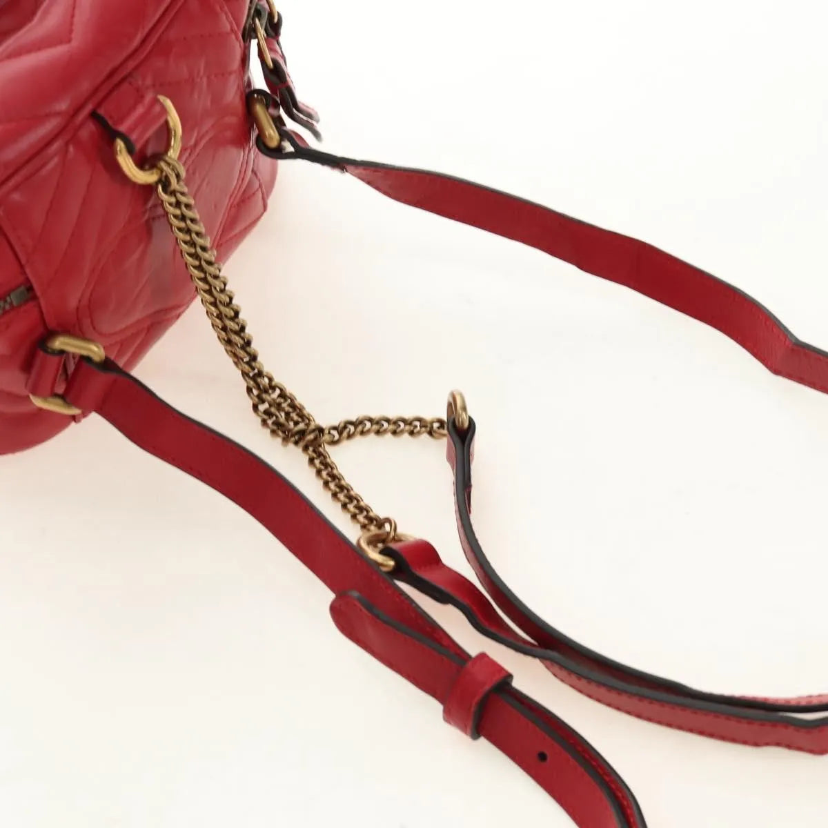 Gucci GG Marmont Vanity Matelasse Leather, Red, Leather, Backpack