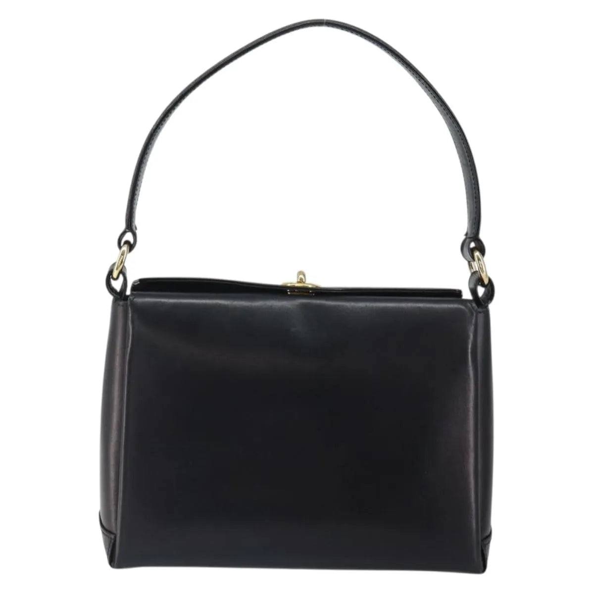 Gucci Vintage Convertible Box Leather, Black, Leather, Handbag