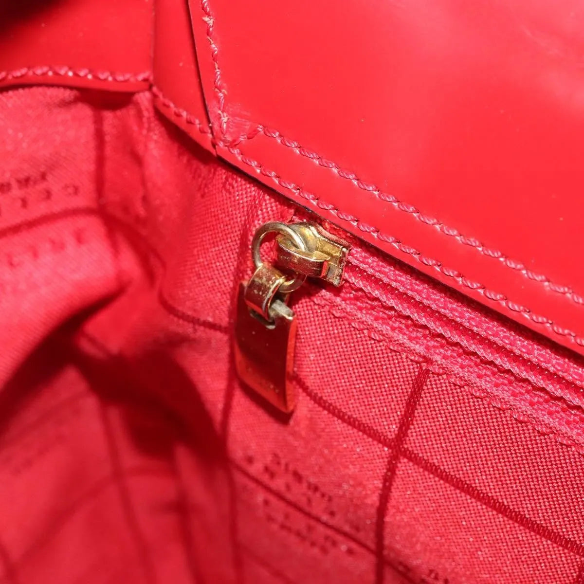 Celine vintage Leather, Red, Leather, Handbag