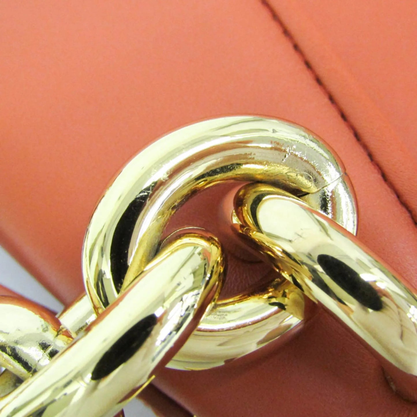 Bottega Veneta Mount Leather, Orange, Leather, Shoulder Bag