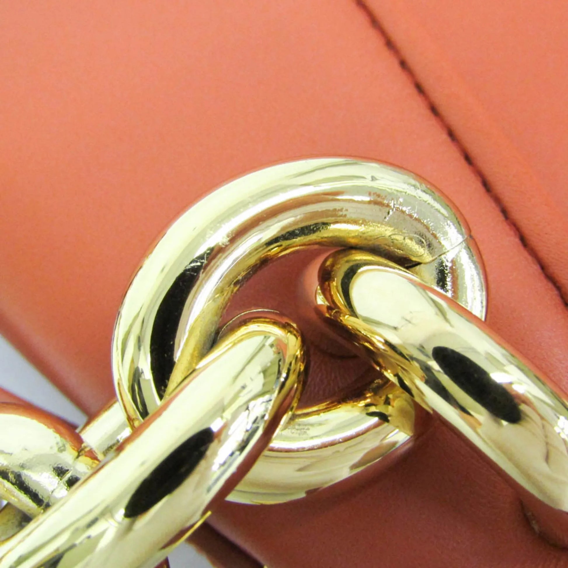 Bottega Veneta Mount Leather, Orange, Leather, Shoulder Bag