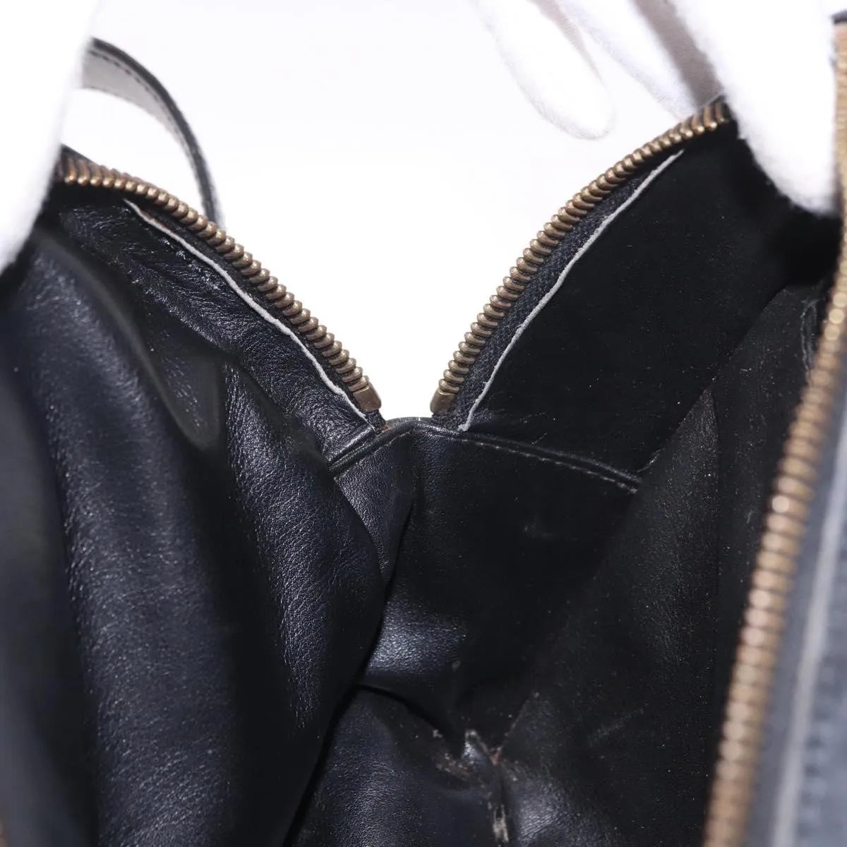 Celine Vintage Circle Logo Leather, Black, Leather, Shoulder Bag