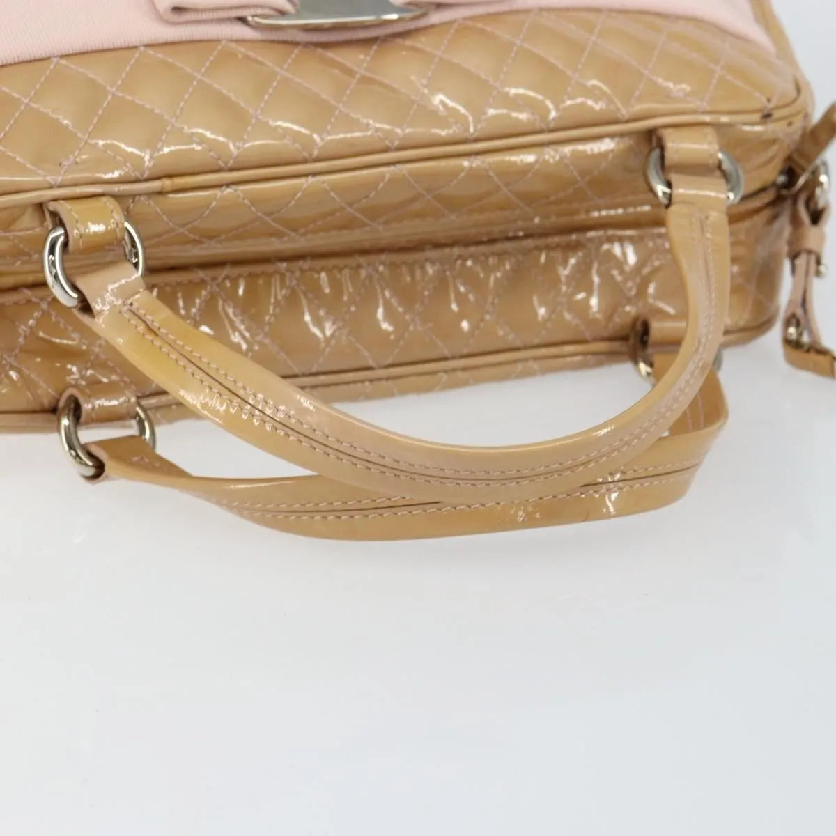 Salvatore Ferragamo Vala Patent leather, Beige, Patent Leather, Handbag