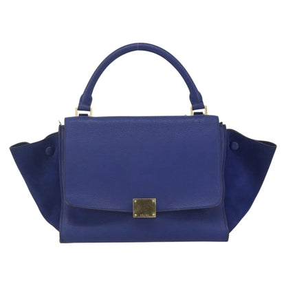 Celine Trapeze Leather, Blue, Leather, Handbag