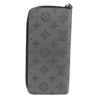 Louis Vuitton Zippy Wallet Vertical Monogram Shadow Leather, Gray, Canvas, Wallet