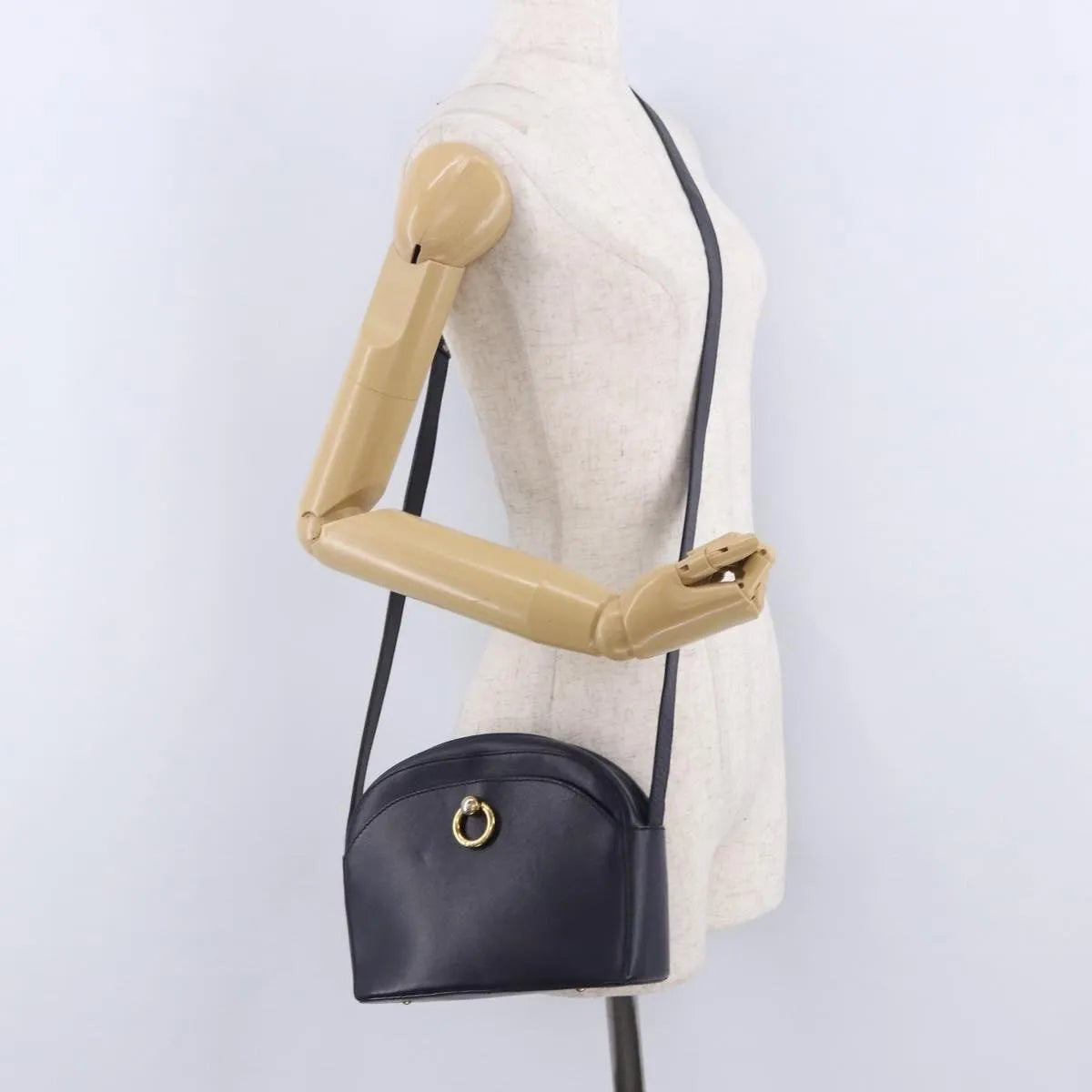 Celine Vintage Leather, Navy, Leather, Shoulder Bag