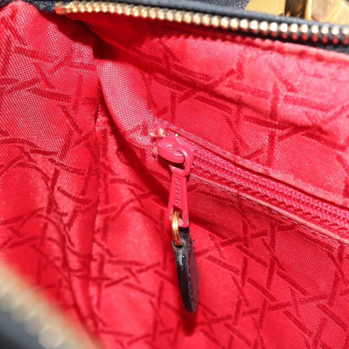 Christian Dior Vintage Lady Dior Cannage Quilt Lambskin, Black, Leather, Handbag