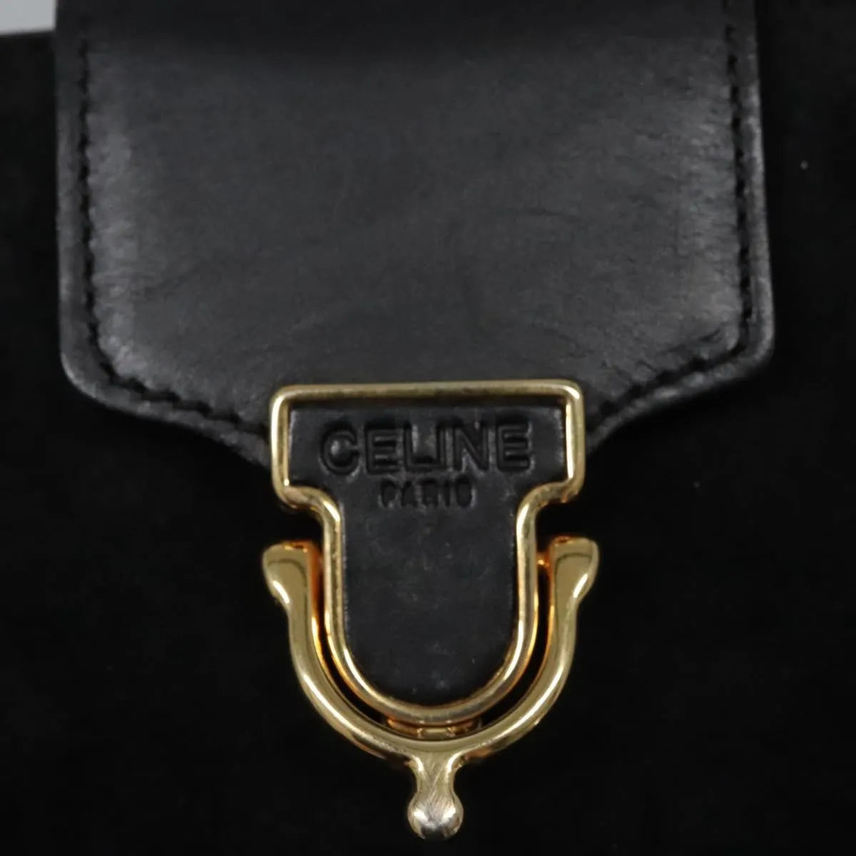 Celine Vintage Suede, Black, Suede, Shoulder Bag