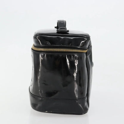 Chanel Vintage Timeless Cosmetic Case Patent, Black, Patent Leather, Handbag