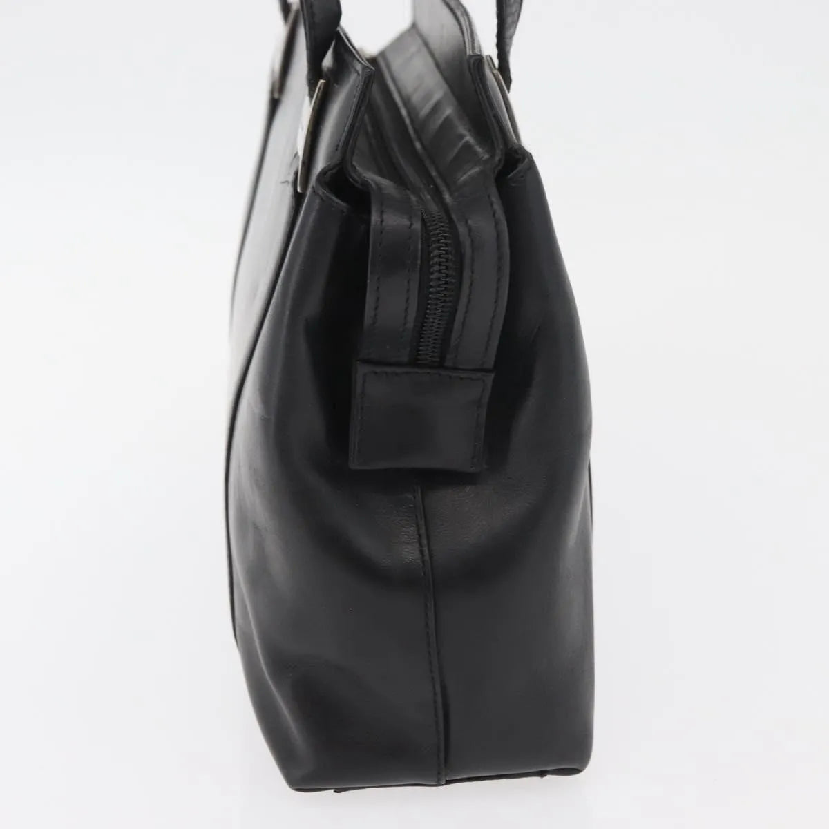 Salvatore Ferragamo Vintage Leather, Black, Leather, Tote Bag