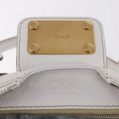 Chloe Paddington Lock Leather, White, Leather, Handbag