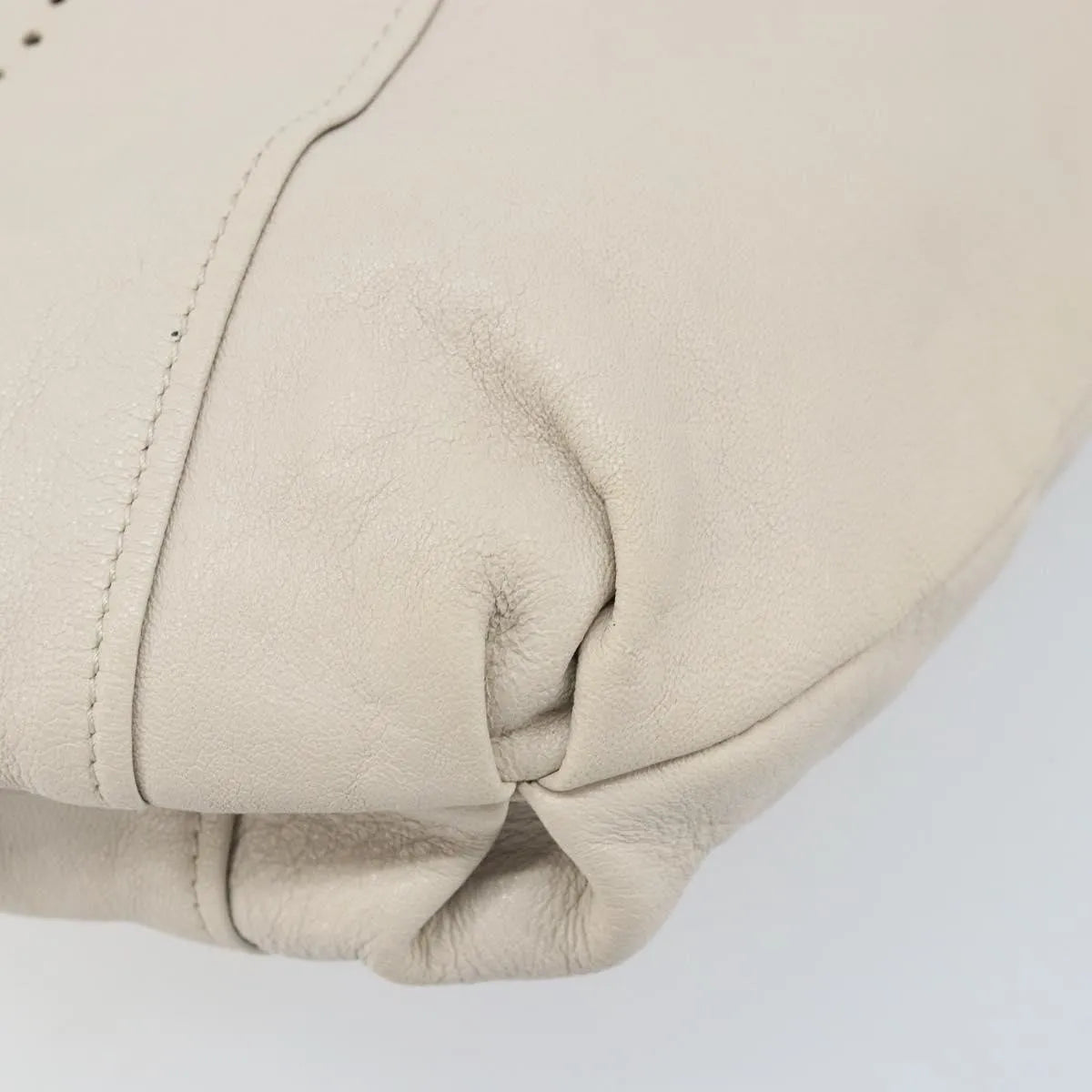 Salvatore Ferragamo Vintage Gancini Hobo Leather, White, Leather, Shoulder Bag