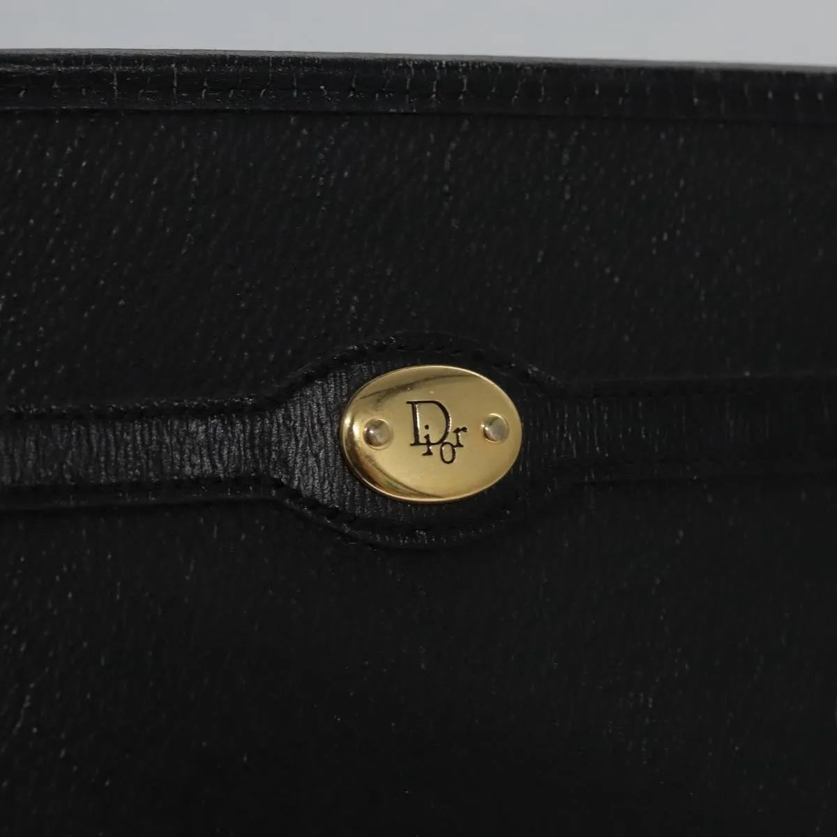Christian Dior Vintage Honeycomb Zip Coated Canvas, Black, Canvas, Clutch