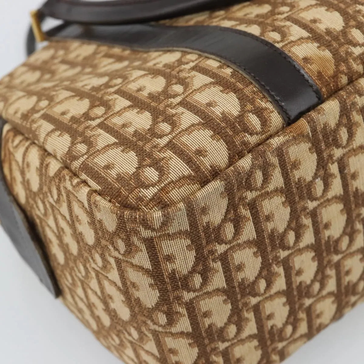 Christian Dior Vintage CD Trotter Canvas, Brown, Canvas, Handbag