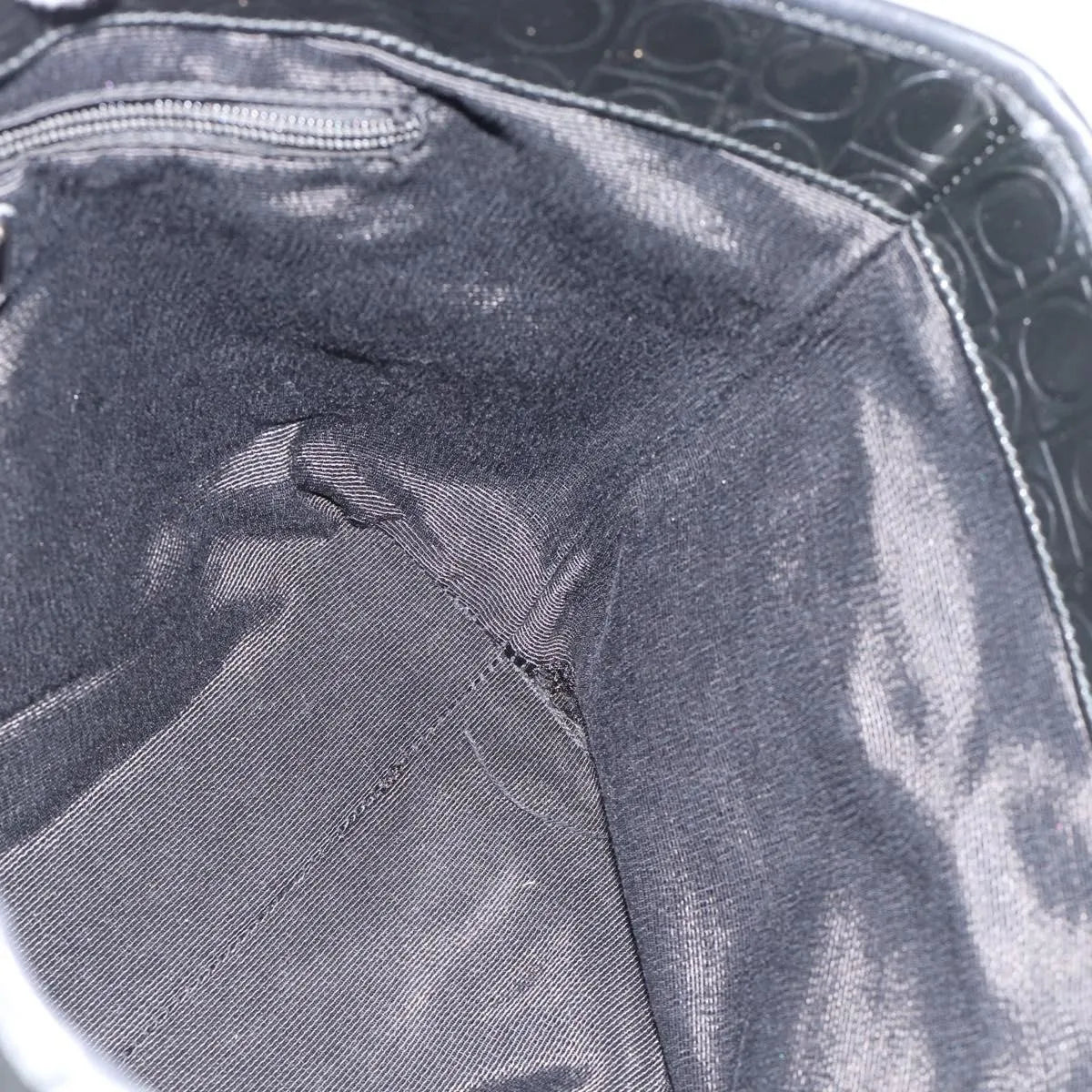 Salvatore Ferragamo Gancini Tote Patent leather, Black, Patent Leather, Tote Bag