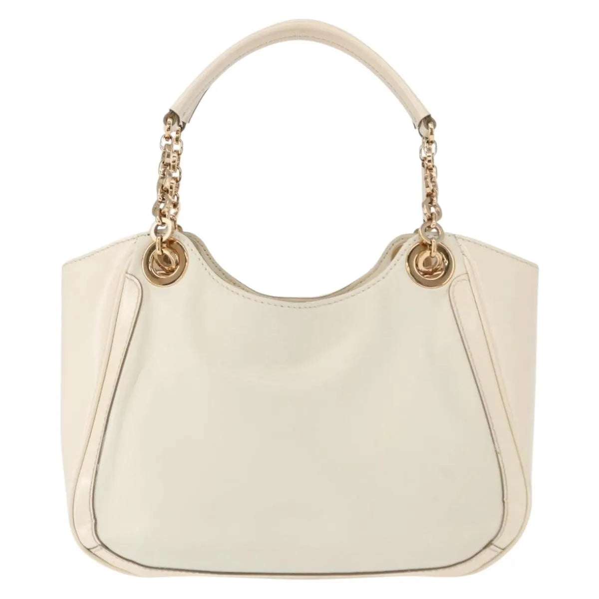 Salvatore Ferragamo Betulla Chain Tote Leather, White, Leather, Handbag