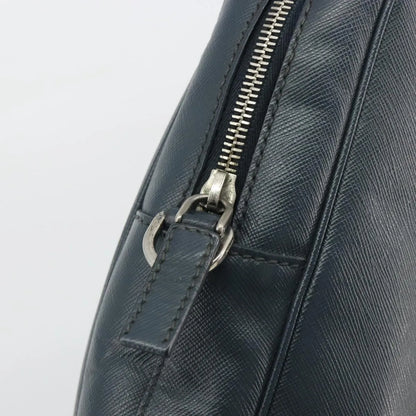 Prada Zip Around Saffiano Leather, Navy, Leather, Briefcase