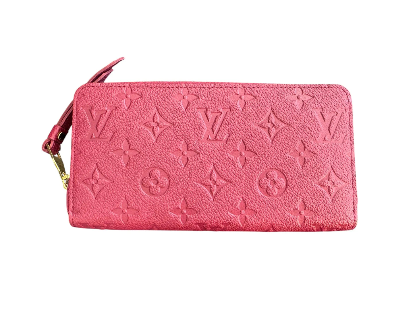 Louis Vuitton Clemence Monogram Canvas, Red, Leather, Wallet