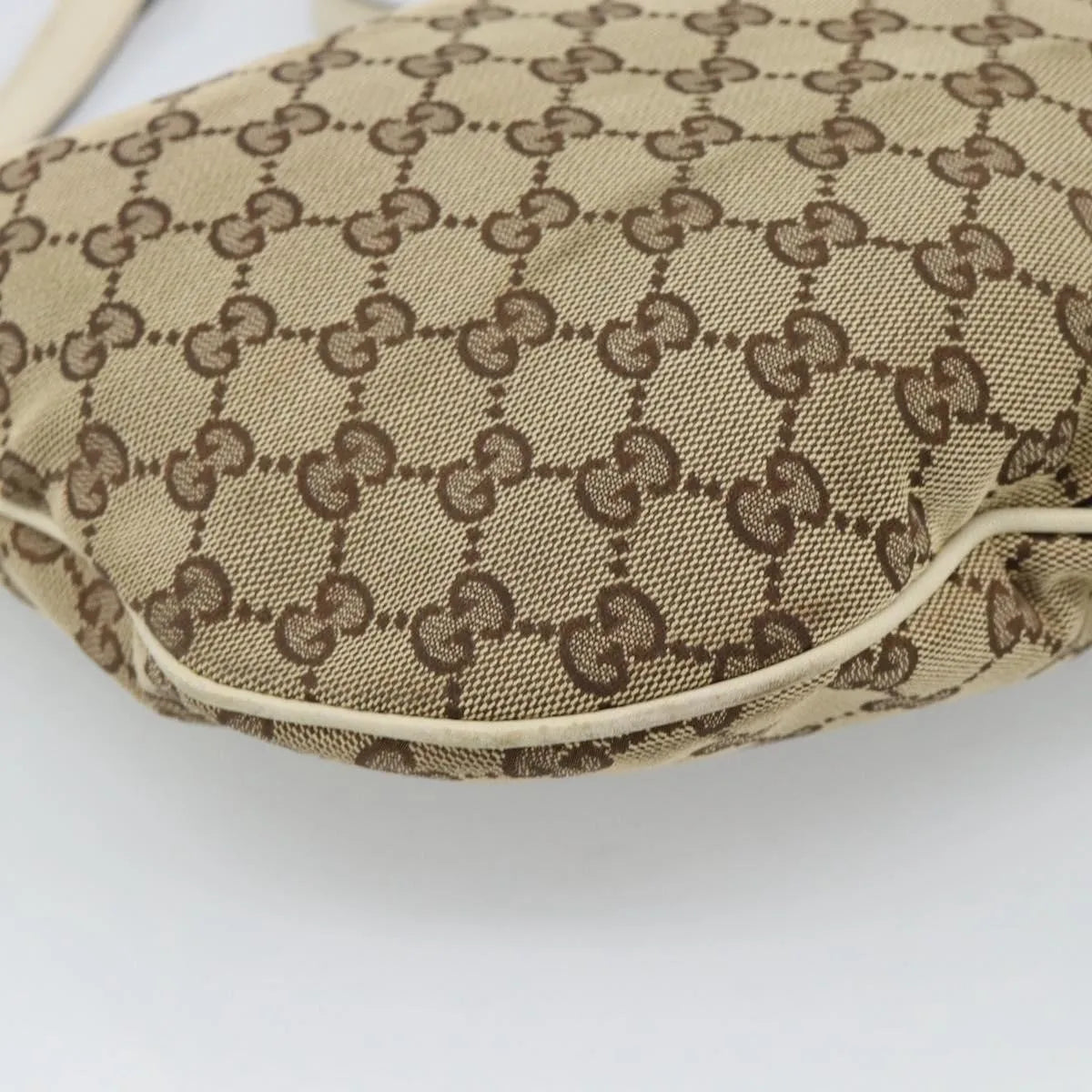 Gucci Britt Half Moon Hobo GG Canvas, Beige, Canvas, Shoulder Bag