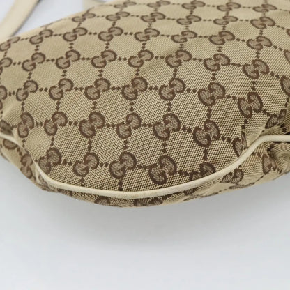 Gucci Britt Half Moon Hobo GG Canvas, Beige, Canvas, Shoulder Bag
