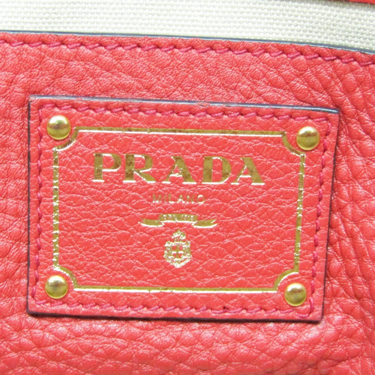 Prada Vintage Tote Leather, Red, Leather, Tote Bag
