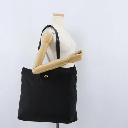 Celine Circle logo Nylon, Black, Nylon, Tote Bag