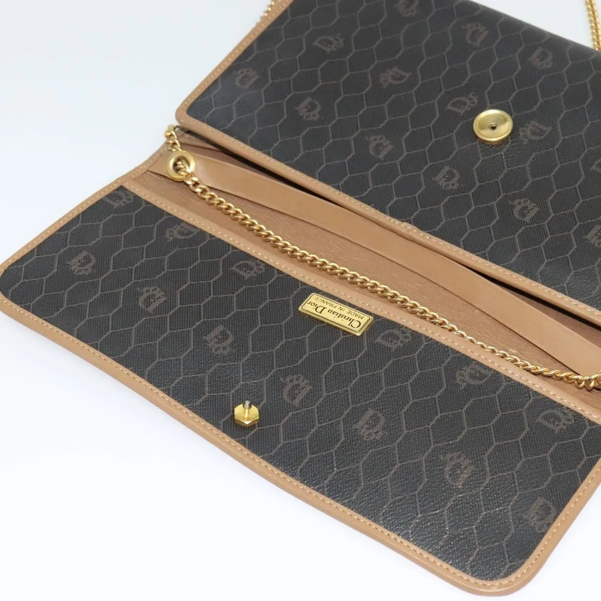 Christian Dior Vintage Honeycomb chain Canvas, Black, Canvas, Shoulder Bag