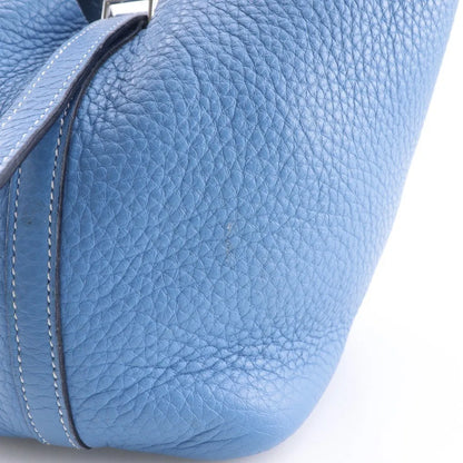 Hermes Picotin Lock Clemence, Blue, Leather, Handbag