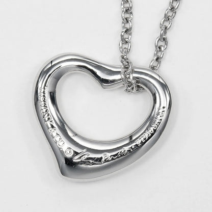 Tiffany & Co. Elsa Peretti Open Heart Pendant Platinum, Silver, Platinum, Necklace