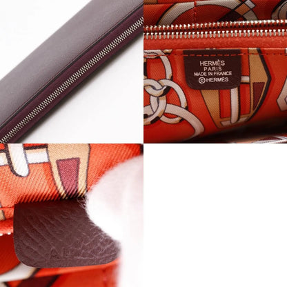 Hermes Azap Zip Around Epsom, Burgundy, Leather, Wallet