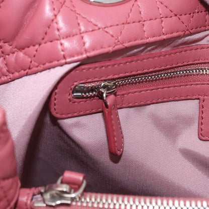 Christian Dior Soft Chain Tote Cannage Quilt Lambskin, Pink, Leather, Handbag