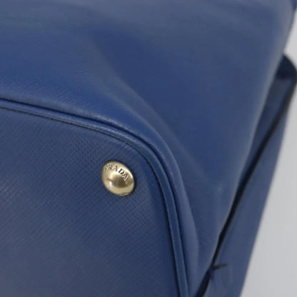 Prada Cuir Promenade Front Zip Tote Leather, Blue, Leather, Handbag