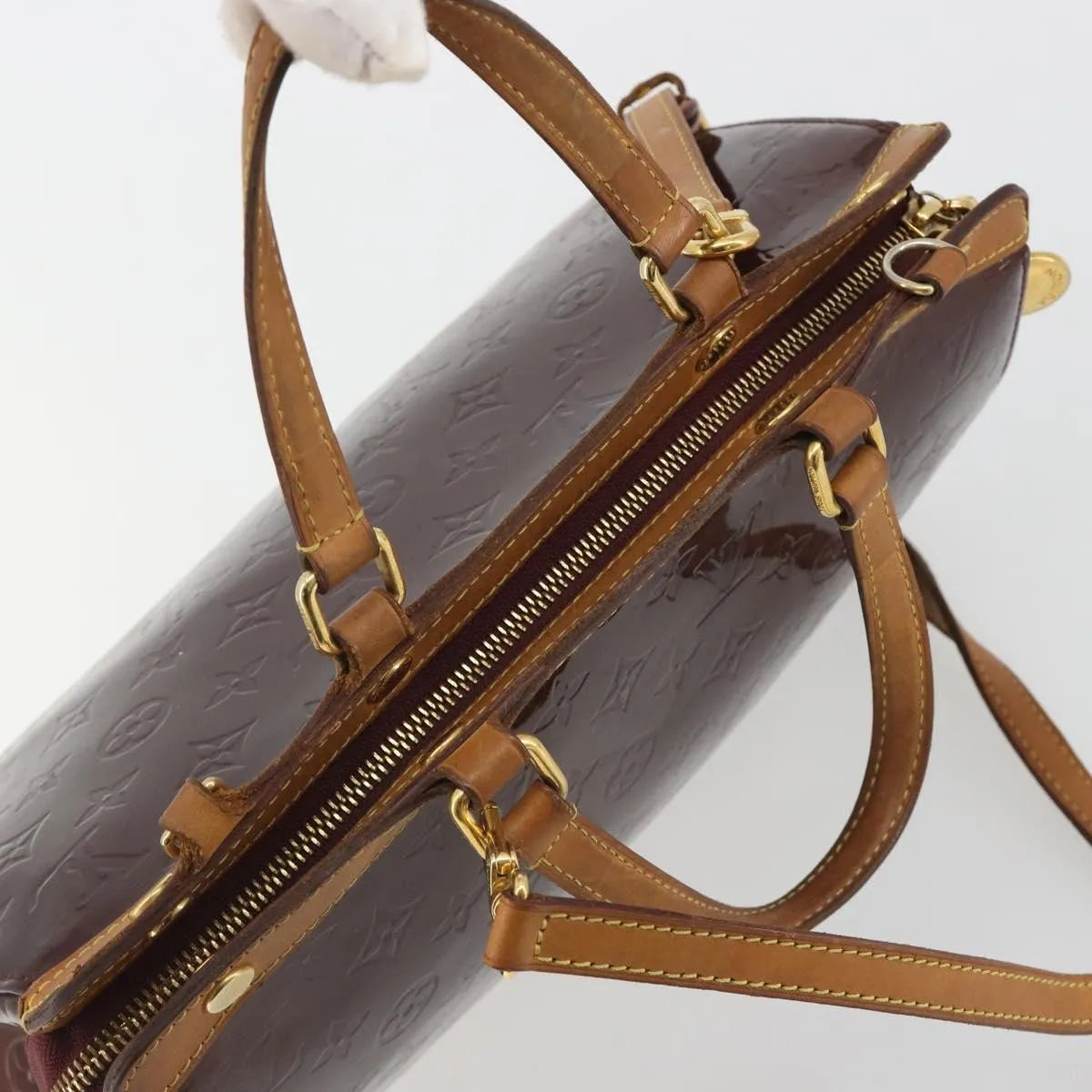 Louis Vuitton Brea Monogram Vernis, Burgundy, Patent Leather, Handbag