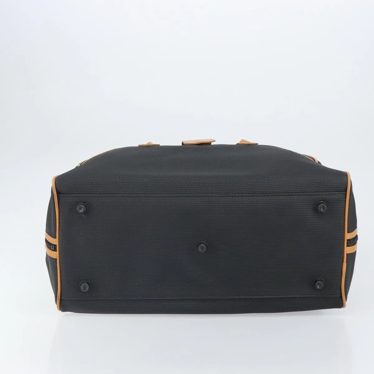 Saint Laurent Vintage Boston PVC Leather, Black, Canvas, Travel Bag