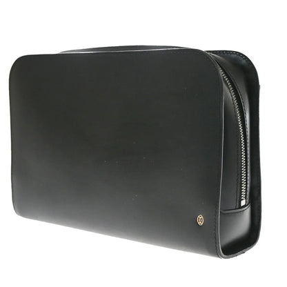 Cartier Pouch with a handle Box Calf, Black, Leather, Clutch