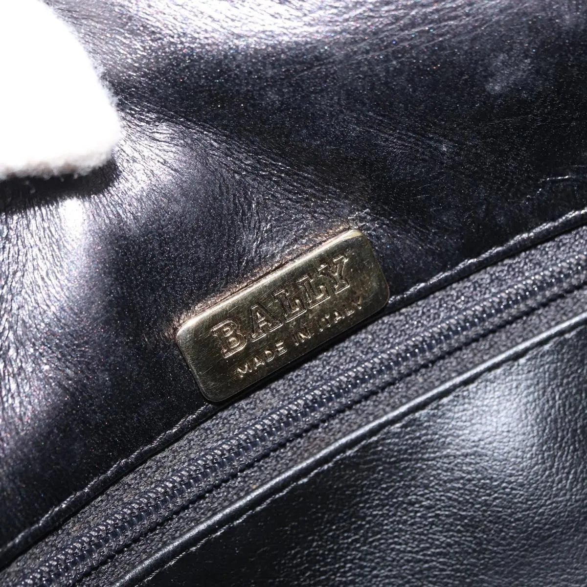 Bally Vintage Chain Quilted Leather, Black, Leather, Shoulder Bag