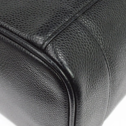 Chanel Vanity Leather, Black, Leather, Handbag