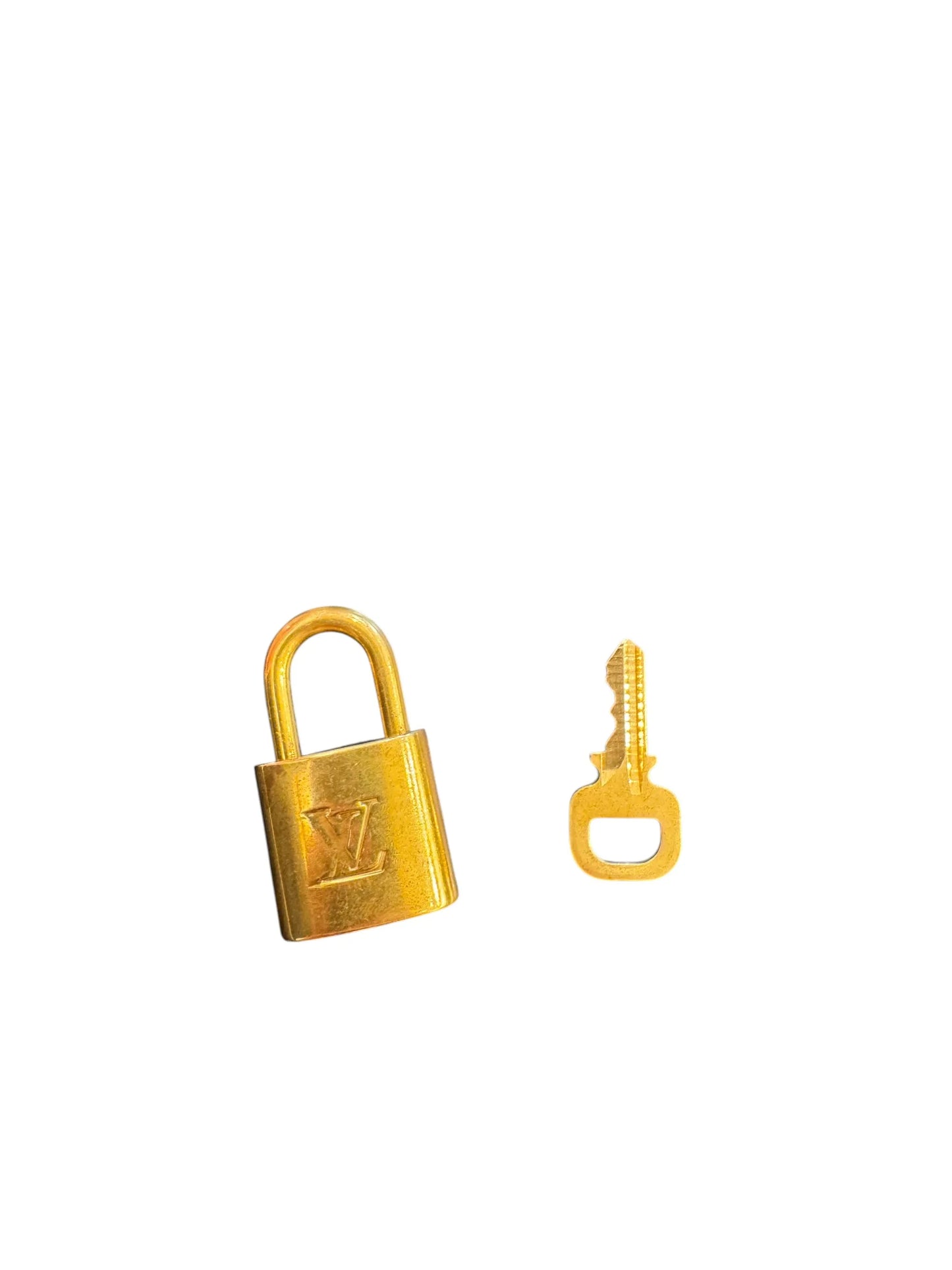 Louis Vuitton Padlock and Key Logo Metal, Gold, Metal, Charm