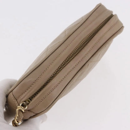 Chanel Vintage Clutch Leather, Beige, Leather, Clutch