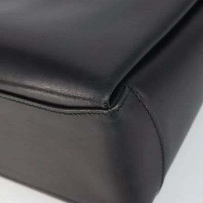 Gucci Vintage Convertible Box Leather, Black, Leather, Handbag