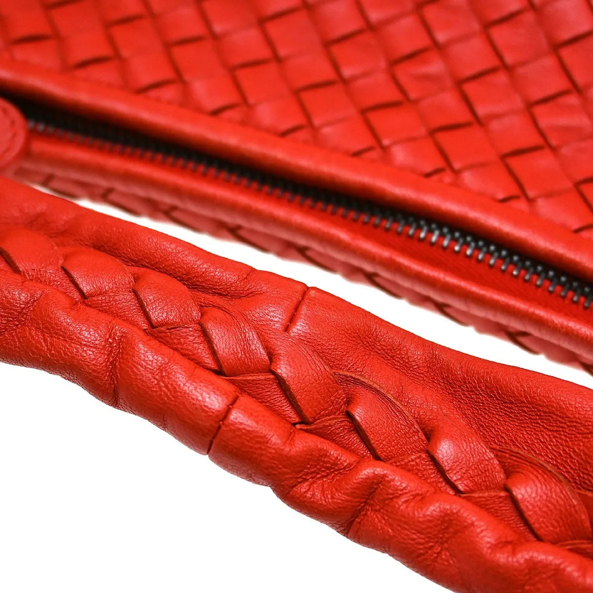 Bottega Veneta Veneta Hobo Miniode Intrecciato Nappa, Red, Leather, Handbag