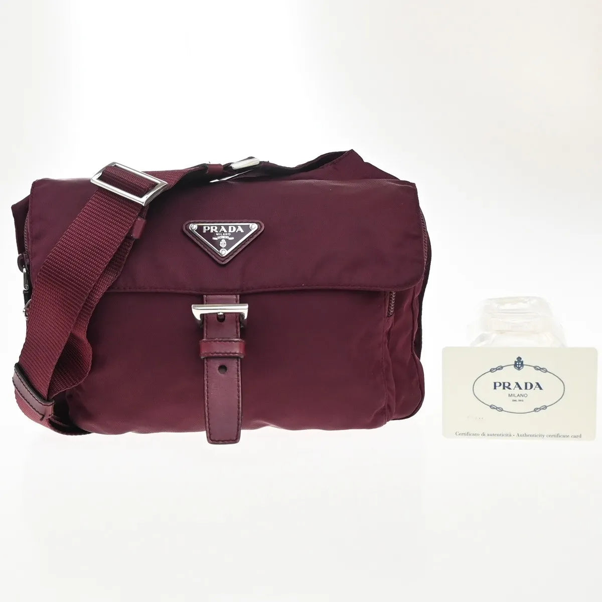 Prada Messenger Printed Tessuto, Red, Nylon, Crossbody Bag