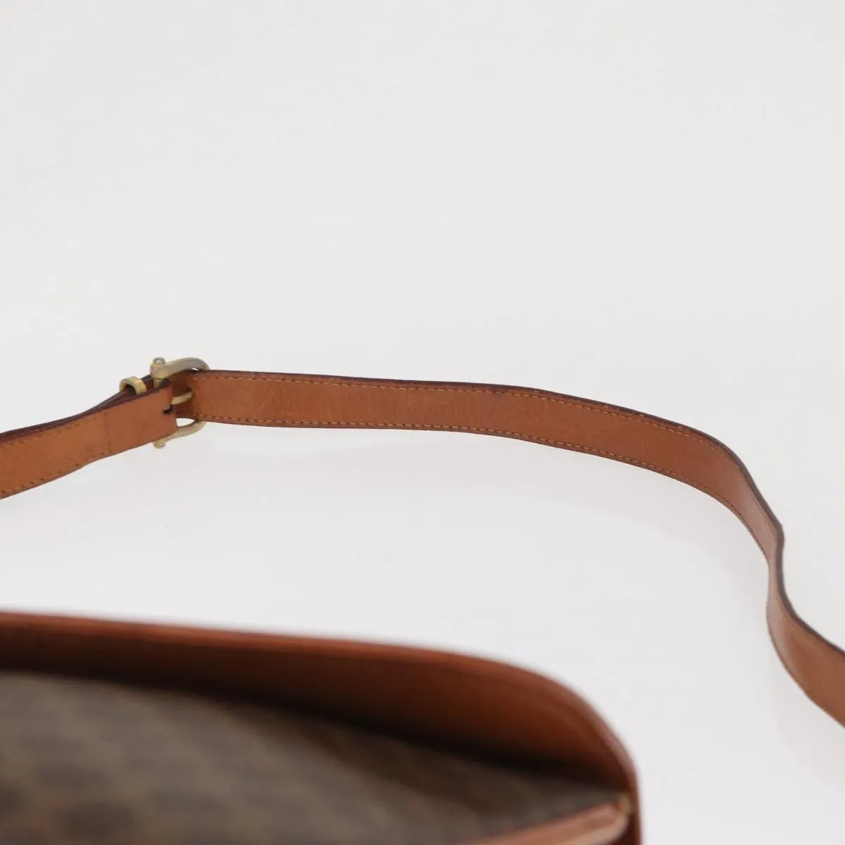 Celine Vintage Macadam Canvas and Leather, Brown, Canvas, Shoulder Bag
