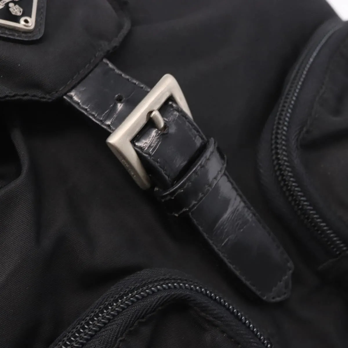 Prada Double Front Pocket Tessuto, Black, Nylon, Backpack
