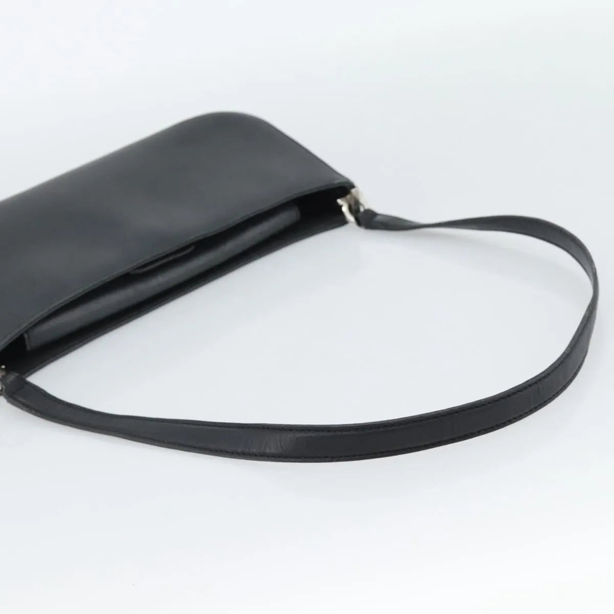 Salvatore Ferragamo Gancini Leather, Black, Leather, Shoulder Bag