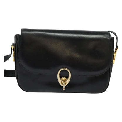 Celine Vintage Leather, Black, Leather, Shoulder Bag