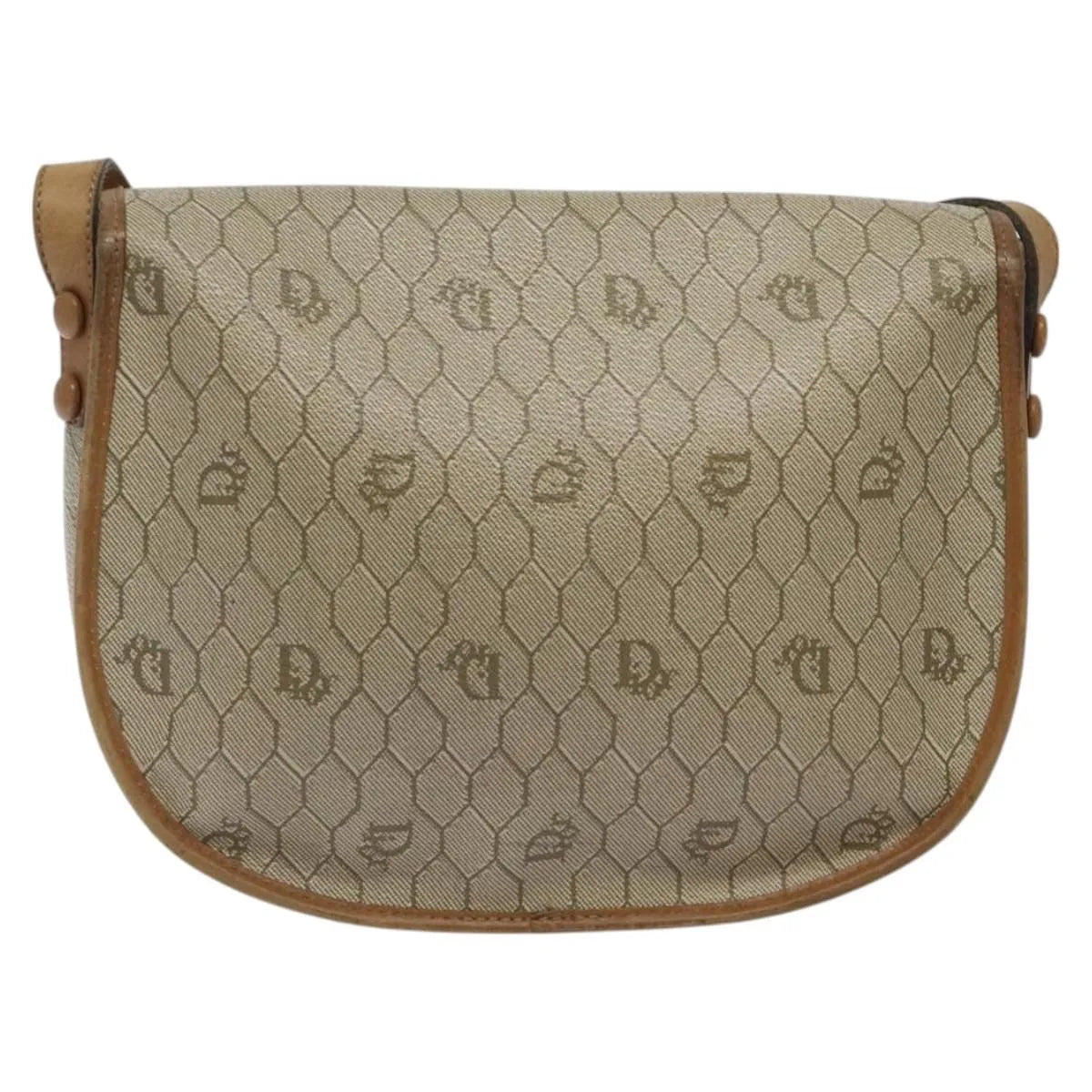 Christian Dior Vintage Honeycomb Canvas, Beige, Canvas, Shoulder Bag