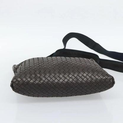 Bottega Veneta Flat Messenger Intrecciato Nappa, Brown, Leather, Crossbody Bag