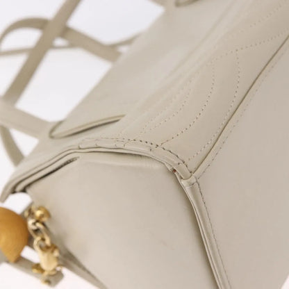 Fendi Vintage Handbag Leather, Beige, Leather, Handbag