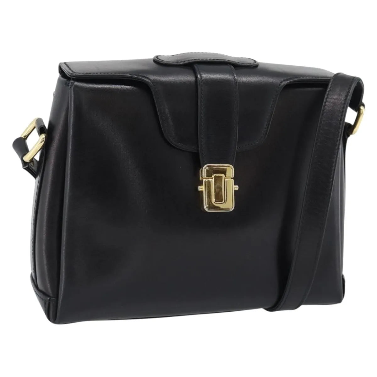 Gucci Vintage Leather, Black, Leather, Shoulder Bag
